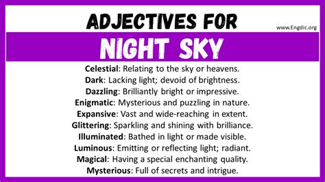 night time descriptive writing.